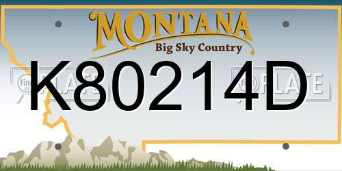 K80214D Montana License Plate