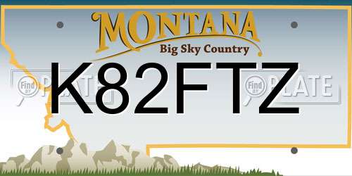 K82FTZ Montana License Plate