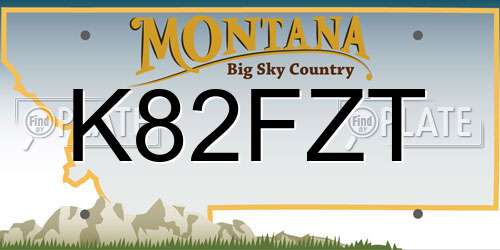 K82FZT Montana License Plate
