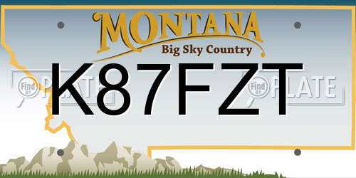K87FZT Montana License Plate