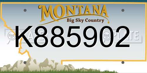 K885902 Montana License Plate