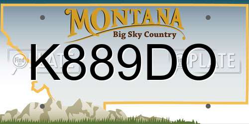 K889DO Montana License Plate