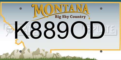 K889OD Montana License Plate