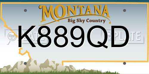 K889QD Montana License Plate