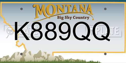 K889QQ Montana License Plate