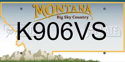 K906VS Montana License Plate