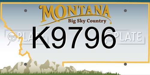 K9796 Montana License Plate