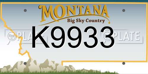 K9933 Montana License Plate