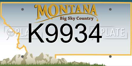 K9934 Montana License Plate