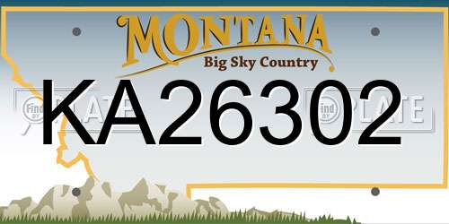 KA26302 Montana License Plate