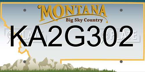 KA2G302 Montana License Plate