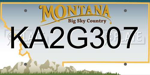 KA2G307 Montana License Plate