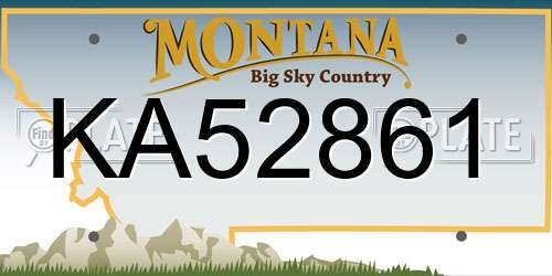 KA52861 Montana License Plate