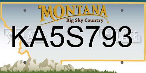 KA5S793 Montana License Plate