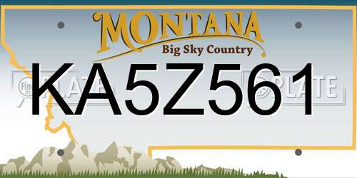 KA5Z561 Montana License Plate