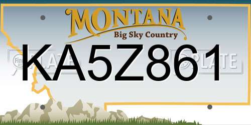 KA5Z861 Montana License Plate