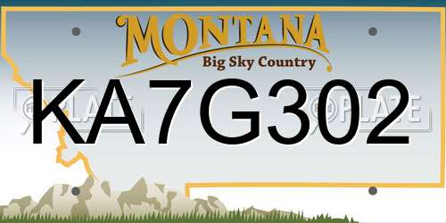 KA7G302 Montana License Plate