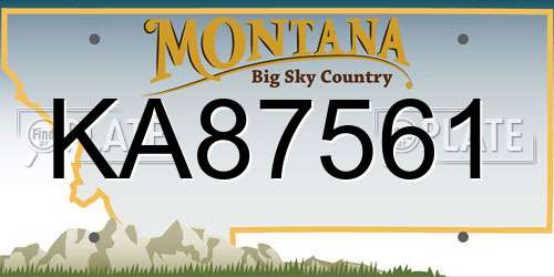 KA87561 Montana License Plate