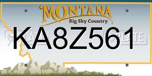 KA8Z561 Montana License Plate