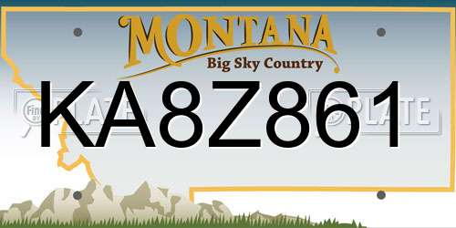 KA8Z861 Montana License Plate