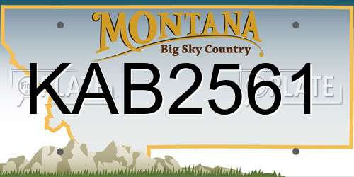 KAB2561 Montana License Plate