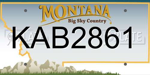 KAB2861 Montana License Plate