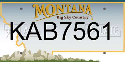 KAB7561 Montana License Plate