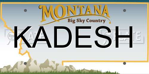 KADESH Montana License Plate