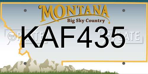 KAF435 Montana License Plate