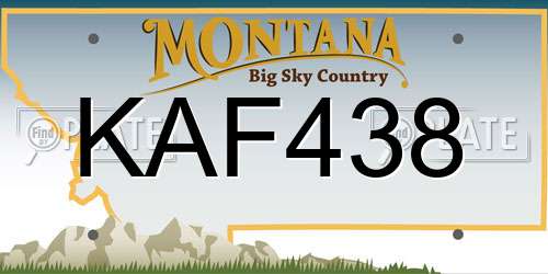 KAF438 Montana License Plate