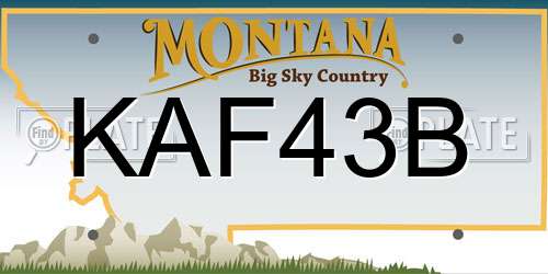 KAF43B Montana License Plate