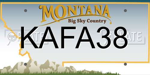 KAFA38 Montana License Plate