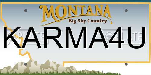 KARMA4U Montana License Plate