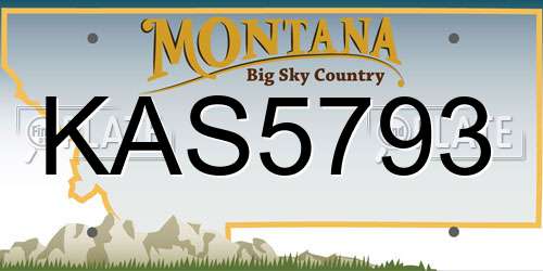 KAS5793 Montana License Plate