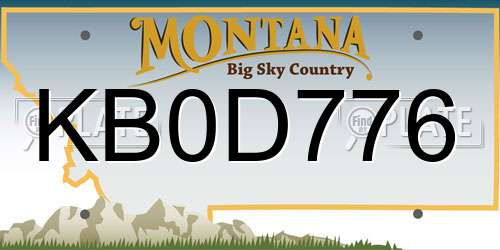 KB0D776 Montana License Plate