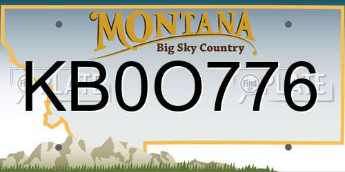 KB0O776 Montana License Plate