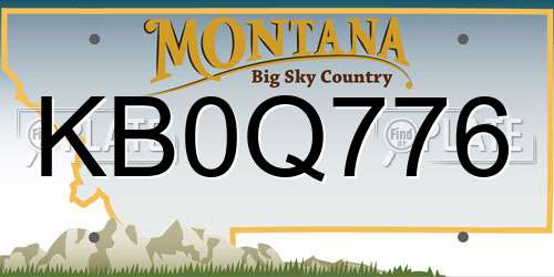 KB0Q776 Montana License Plate