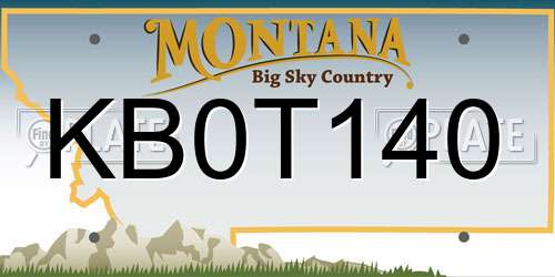 KB0T140 Montana License Plate