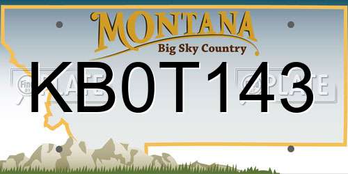 KB0T143 Montana License Plate