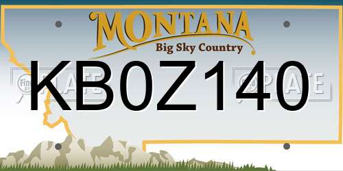 KB0Z140 Montana License Plate