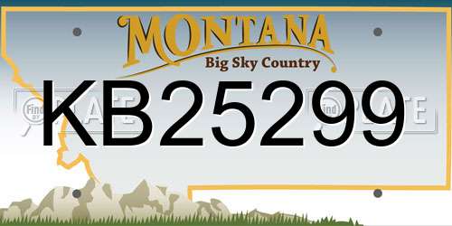 KB25299 Montana License Plate