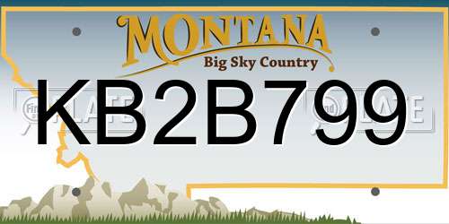 KB2B799 Montana License Plate