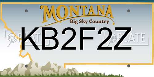 KB2F2Z Montana License Plate