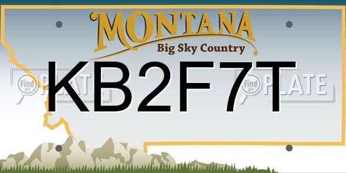 KB2F7T Montana License Plate