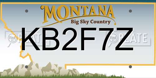 KB2F7Z Montana License Plate