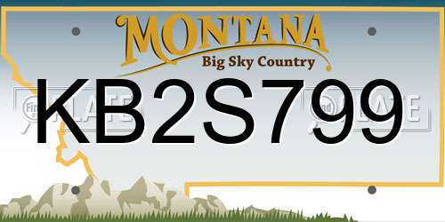 KB2S799 Montana License Plate