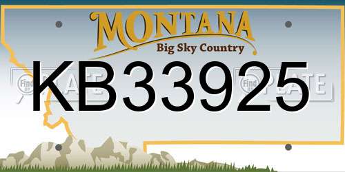 KB33925 Montana License Plate