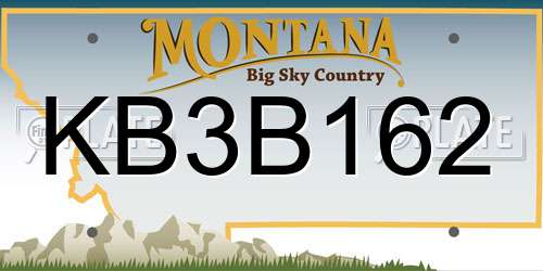 KB3B162 Montana License Plate