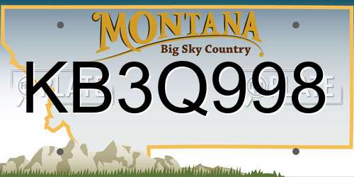 KB3Q998 Montana License Plate