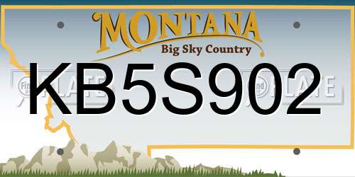 KB5S902 Montana License Plate